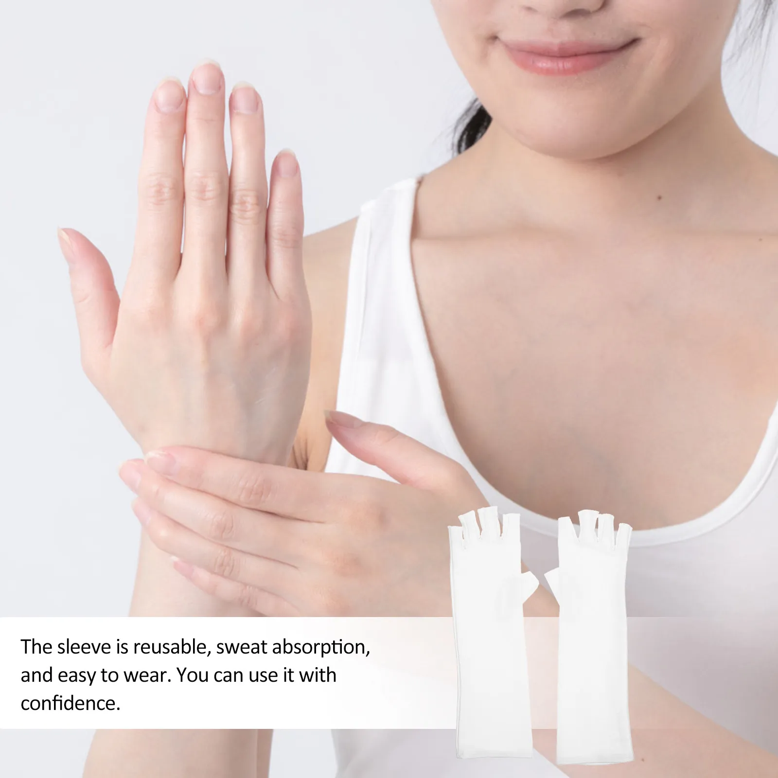 

1Pair Uv Protection Arm Sleeves Summer Half Finger Cycling Arm Sleeves Cooling Breathable Sunblock Sleeve for Outdoor Sports