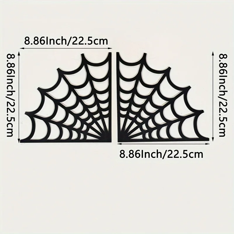 2 unids/set de decoraciones de marco de puerta de telaraña de Halloween, decoración de esquina de madera, decoración peculiar del hogar de Halloween