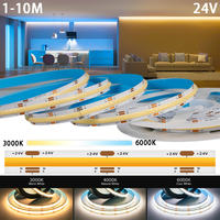 DC24V COB LED Strip Lights  CCT 2700K To 6500K Color-Changing LED Tape 608 LEDs/m Linear Dimmable FOB Led Tape 1M-10M Room Decor