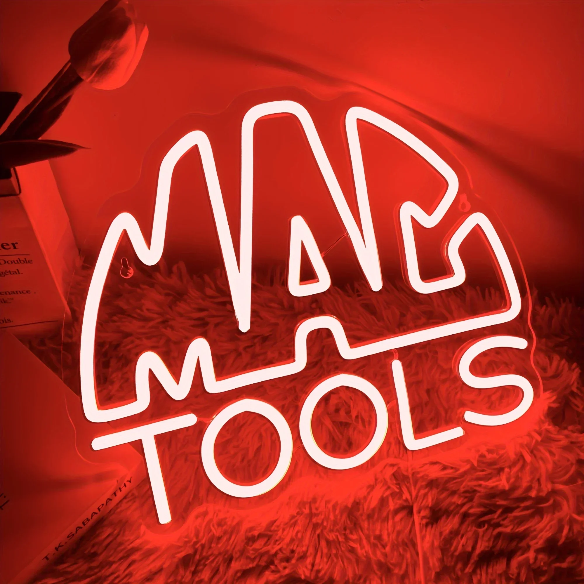 Man Tools Neonlichtschild Text LED-Neonschild für Studio Schlafzimmer Werkzeugraum Club Bar Man Cave Party Wanddekoration USB Dimmbare Geschenke