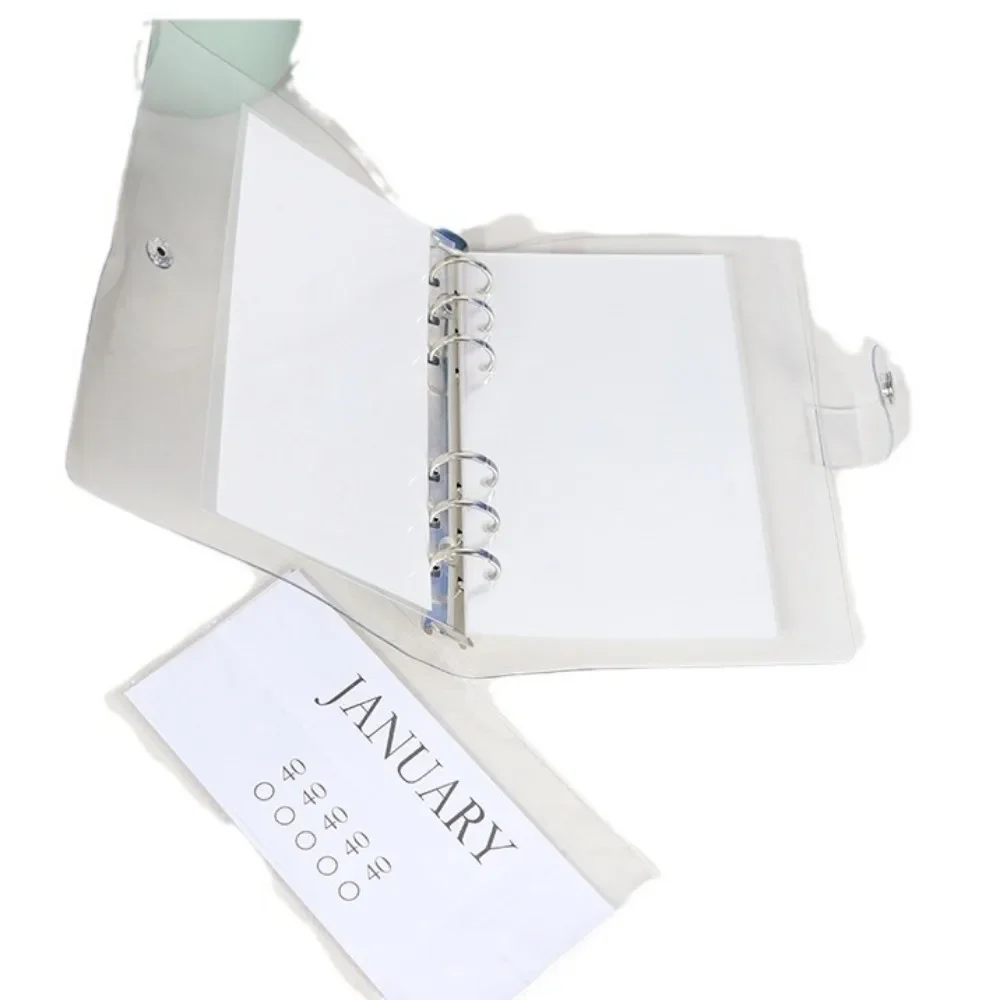 12 Months Envelope Money Saving Challenge Binder PVC Leather Storage Budget Planner Book 2.5K/5K/10K Budget Planner