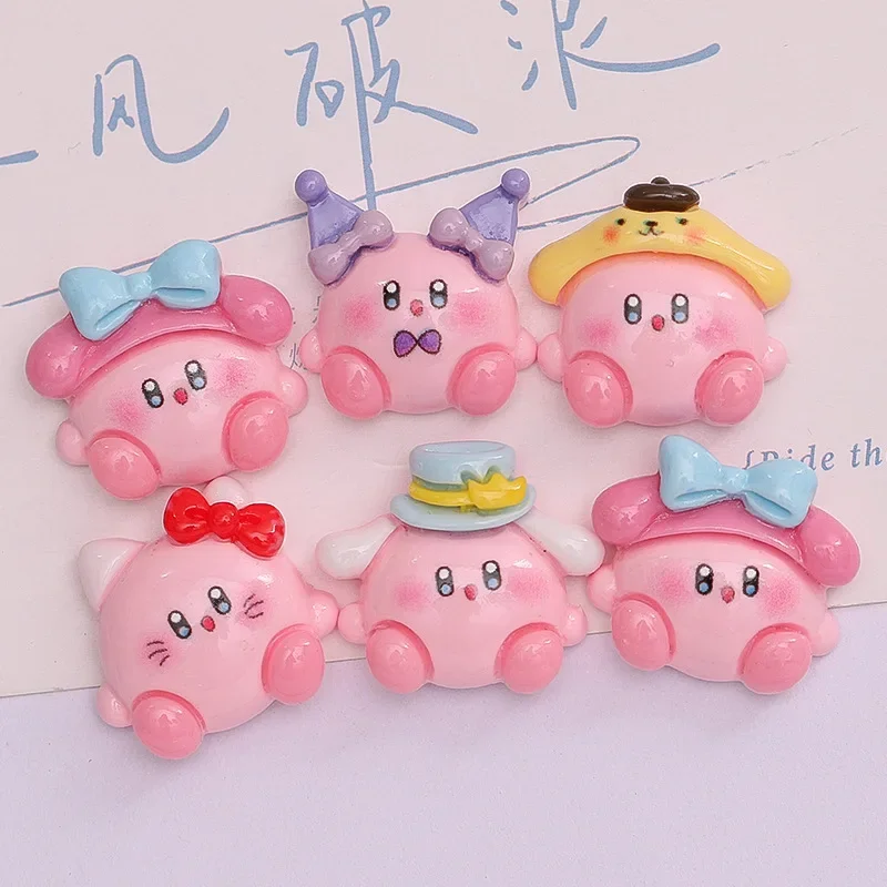 5pcs Bandai Cartoon Kirby Poyo Animals Flatback Resin Charms Crafts Embellishments Diy Cabochons Decoration Accessories