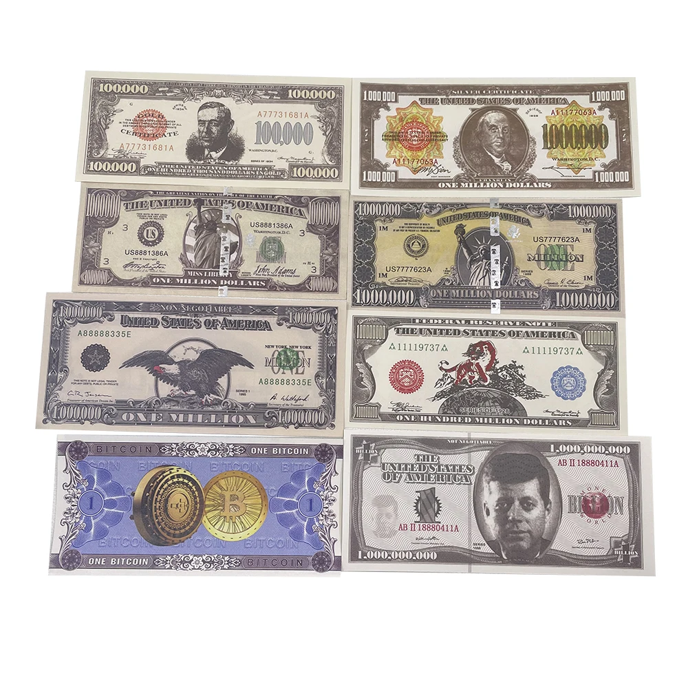 

Holographic UV Light Paper Motion Picture Purposes Million Billion Colored US Dollar Banknotes for Souvenir & Collection Gift