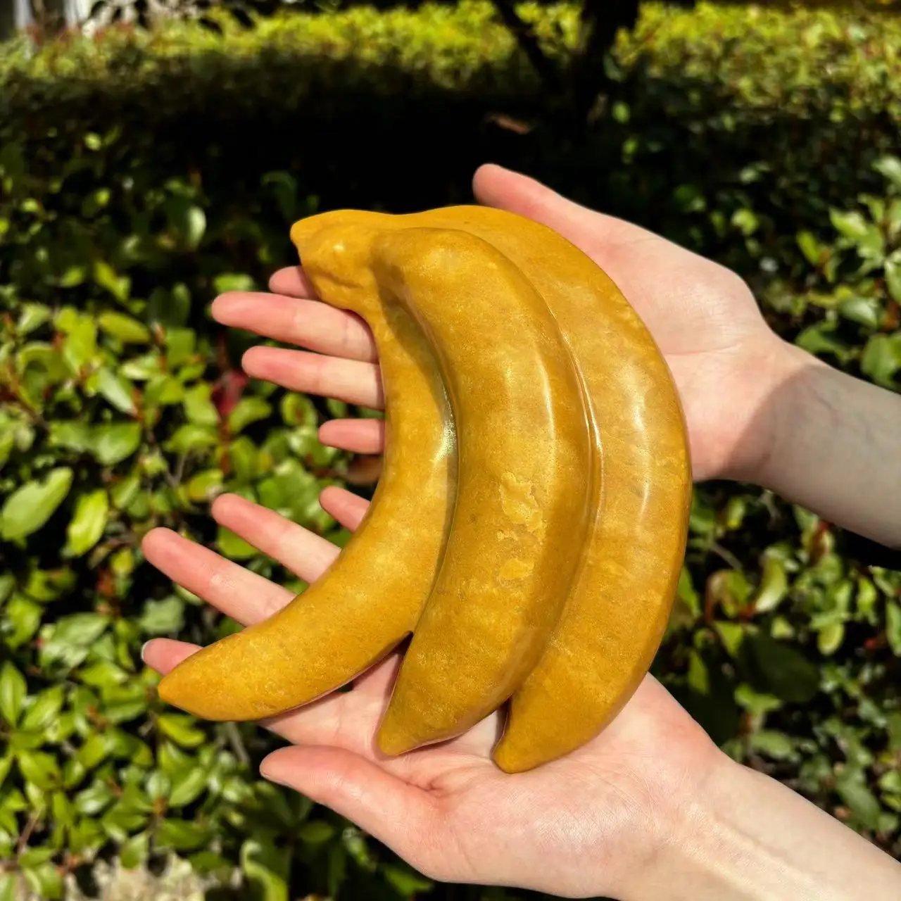 

Natural Yellow Jade Banana Statue Crystal Quartz Carving Heal Decor