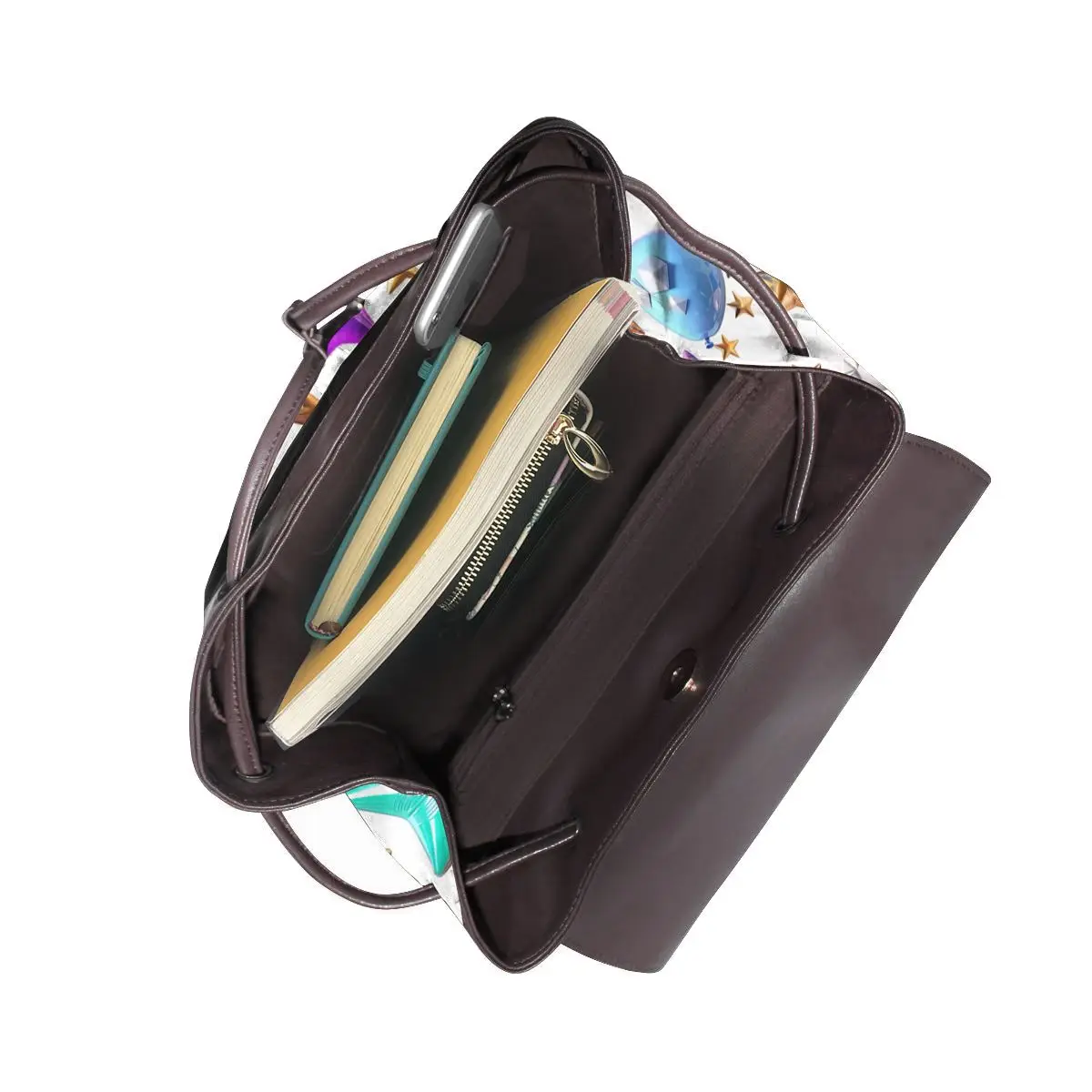 별과 풍선 3D 패턴 새로운 핫 여성 배낭 디자이너 고품질 가죽 심플 패션 대용량 배낭