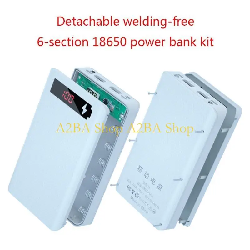 a2ba-6-スロット電池コンテナ取り外し可能な電源銀行ホルダーケース-diy-用シェル-18650-デュアル-usb-バッテリーホルダーケース