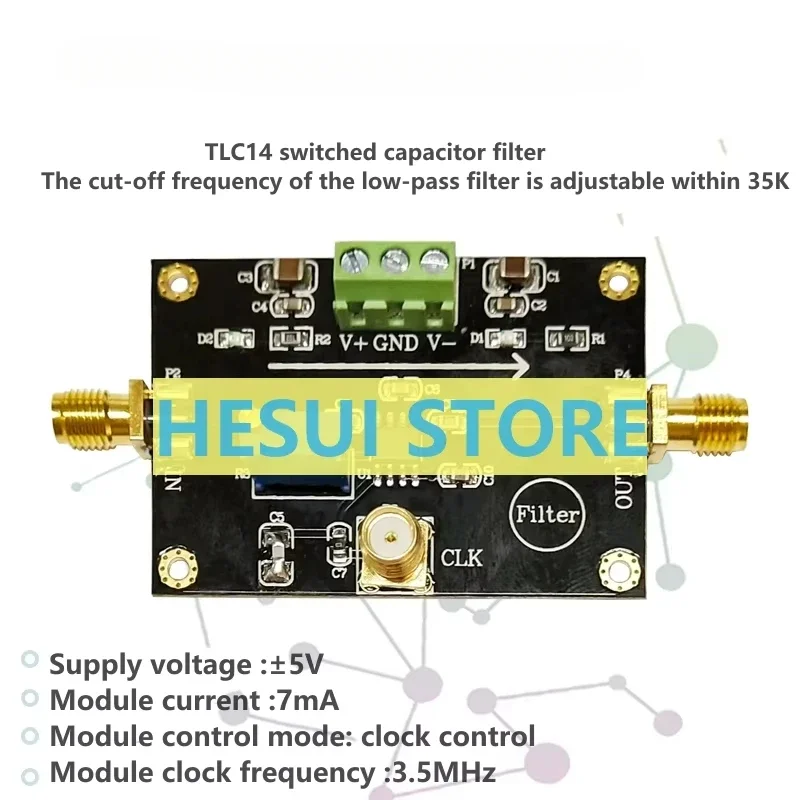 Low-pass filter with adjustable cutoff frequency within 35K TLC14 Butterworth filter