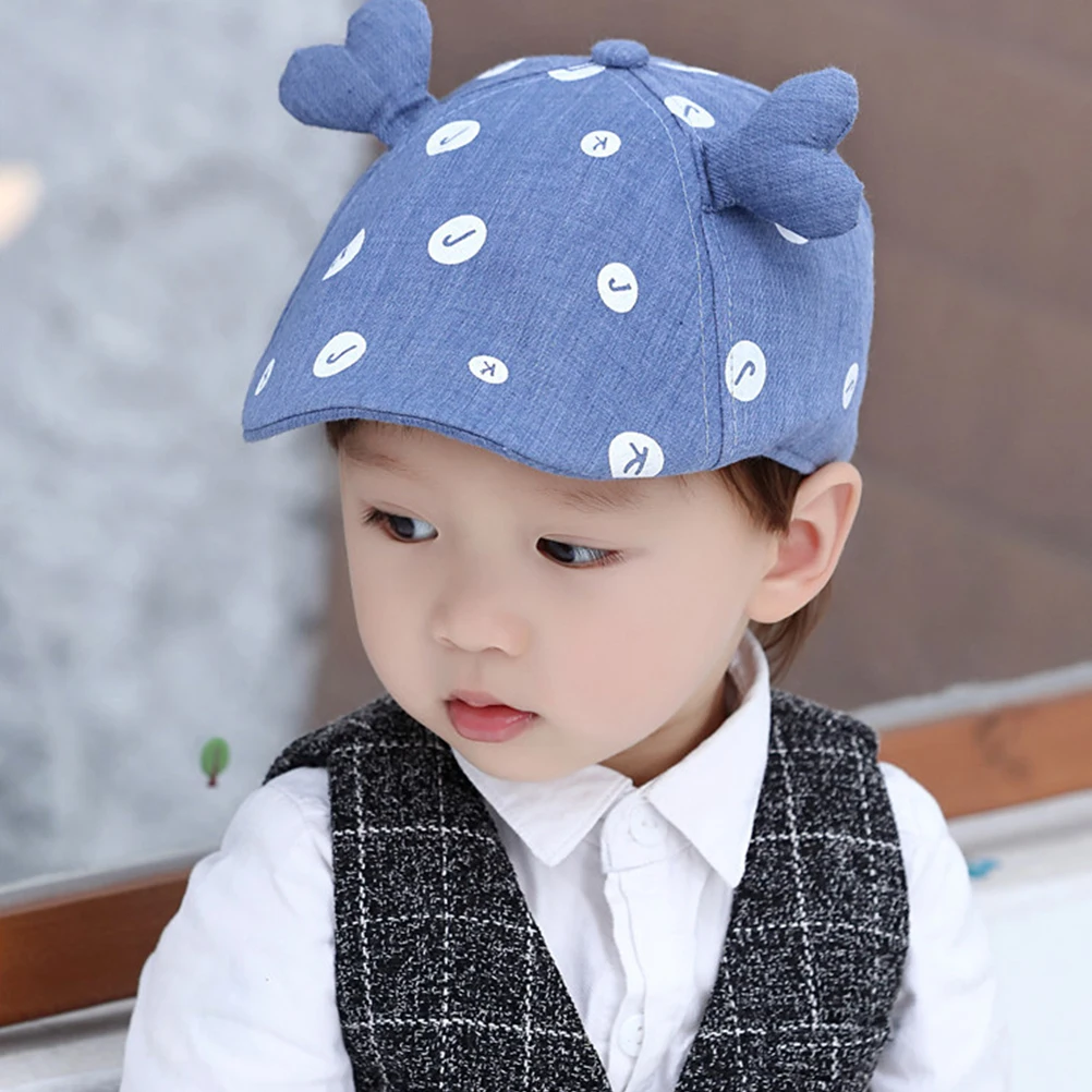 

Baby Beret Warm Hat Decor Casual Cap British Style Ear Cotton Baseball for Kids