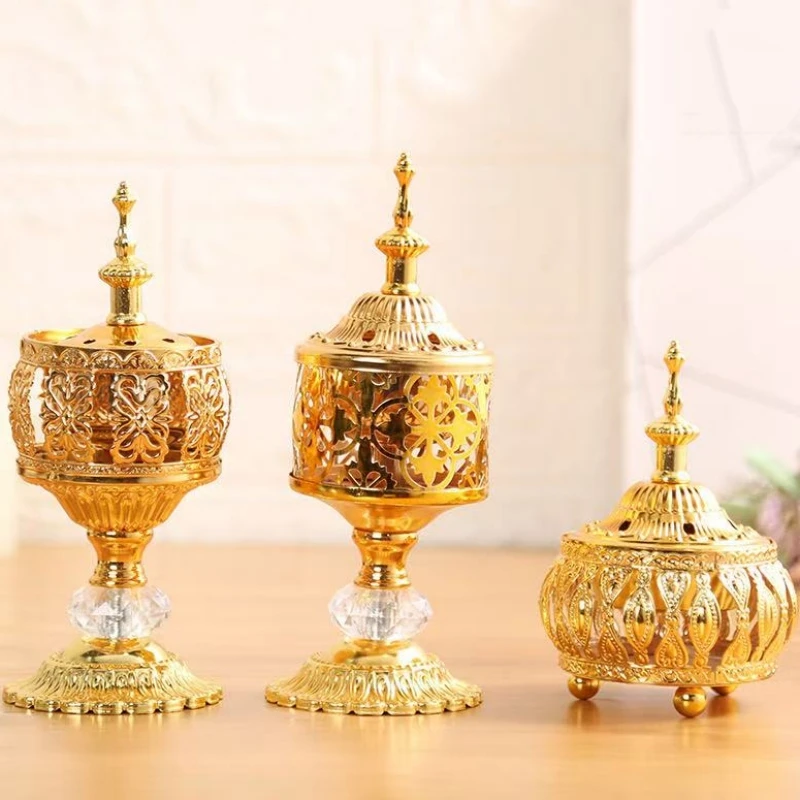 

Middle Eastern Creative Patterned Incense Burner,Metal Craft Decorative Incense Burner Minimalist Home Sandalwood Incense Burner