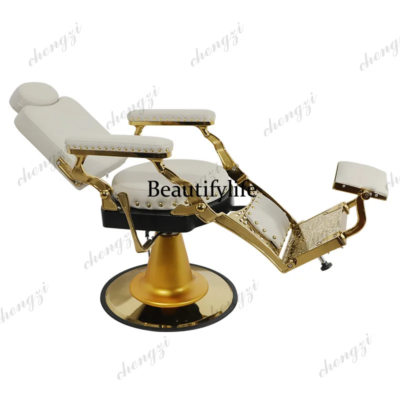 k182  Beauty Men's Vintage Barber Chair Eyelashes Shaving Designer Rolling Barber Chair Swivel Arm Salon Furniture