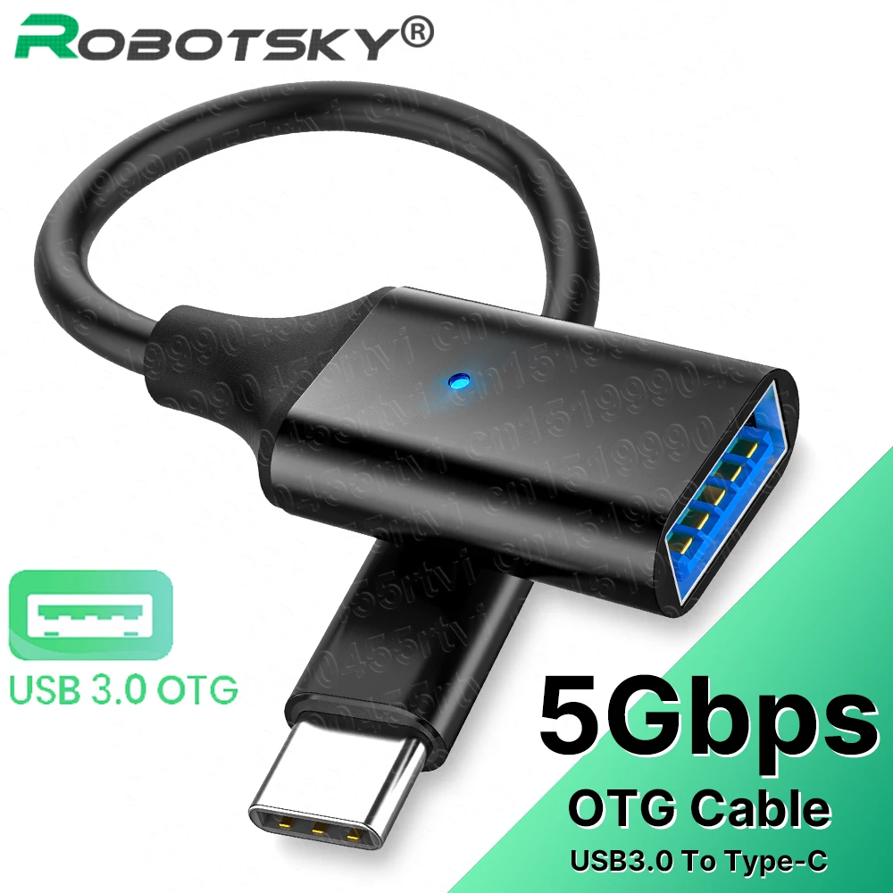 Кабель-адаптер OTG с разъемами USB Type-C и USB 3,0, 5 Гбит/с