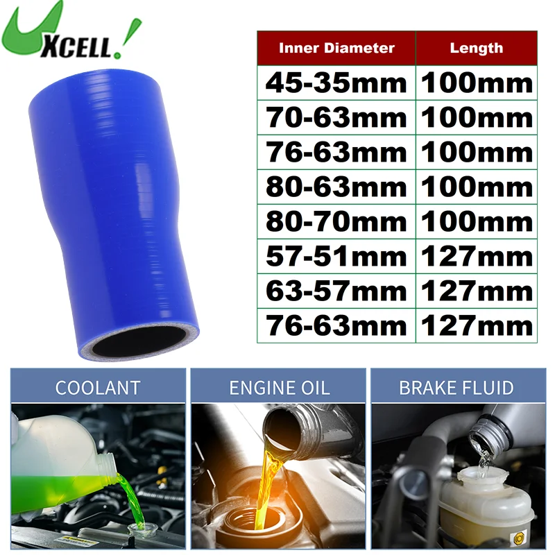 UXCELL Car Auto Silicone Coupler Hose 35/51/57/63/70mm ID Straight Air Intake Pipe 100/120mm Length Universal Connector Turbo