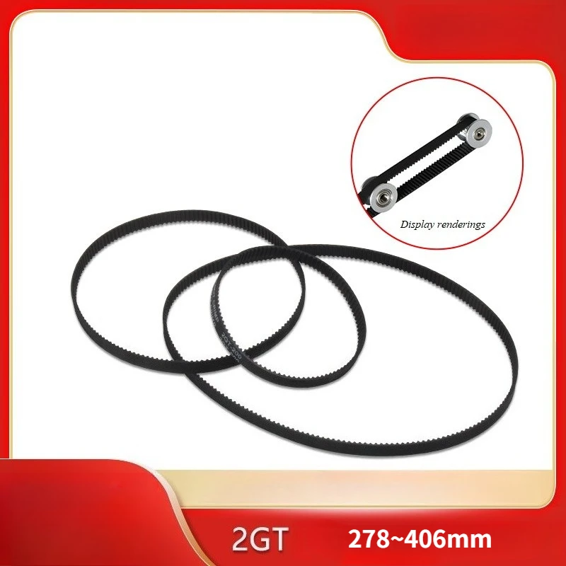 2GT Closed Loop Timing Belt Transmission Belt 278/280/284/294/300/302/308/320/336/345/350-406mm Synchronous Belts For Printer