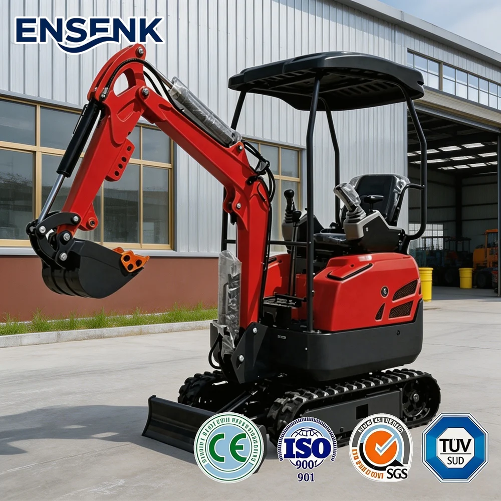 Mini-excavatrice de chantier 0,8T, 1,2T, 1,5T, 1,7T avec moteur Yanmar, certifiée CE, équipement de jardinage efficace pour les familles, livraison rapide