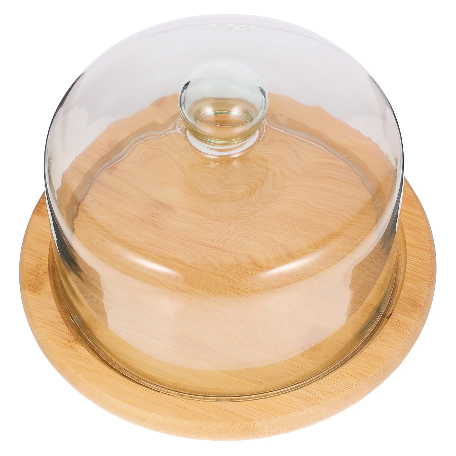 

Cake Display Tray Elegant Serving Dust proof Pastry Plate Bamboo Protector Safe Household Snack Creative Bread