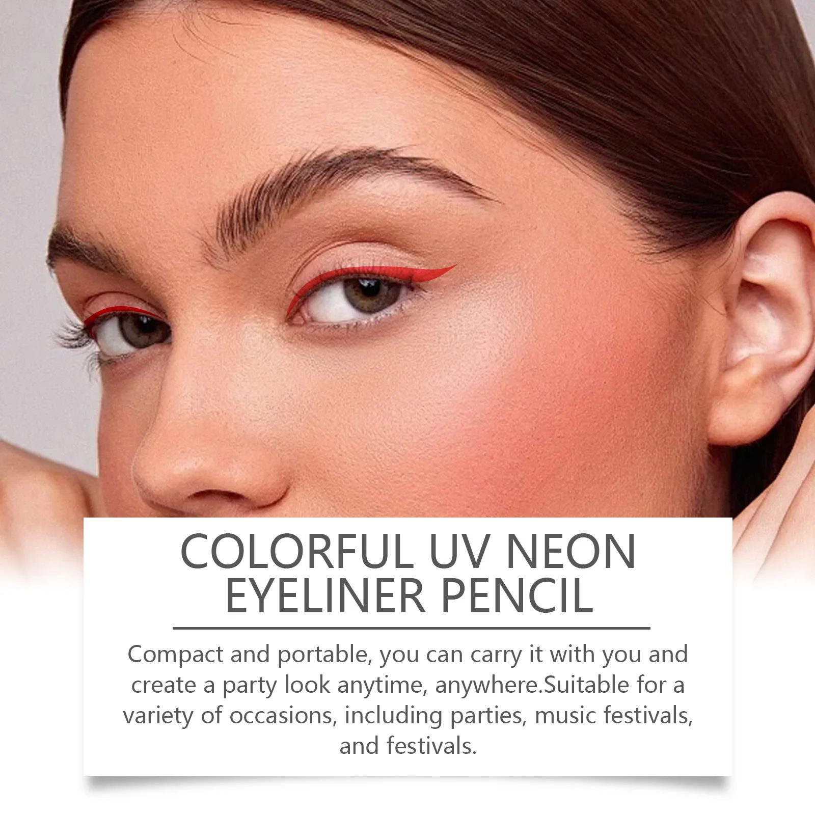 Bunter UV-Neon-Eyeliner-Stift, wasserdicht, einfach zu tragen, langlebig, gelb, lila, grün, flüssiger Eyeliner-Stift, Make-up-Kosmetik