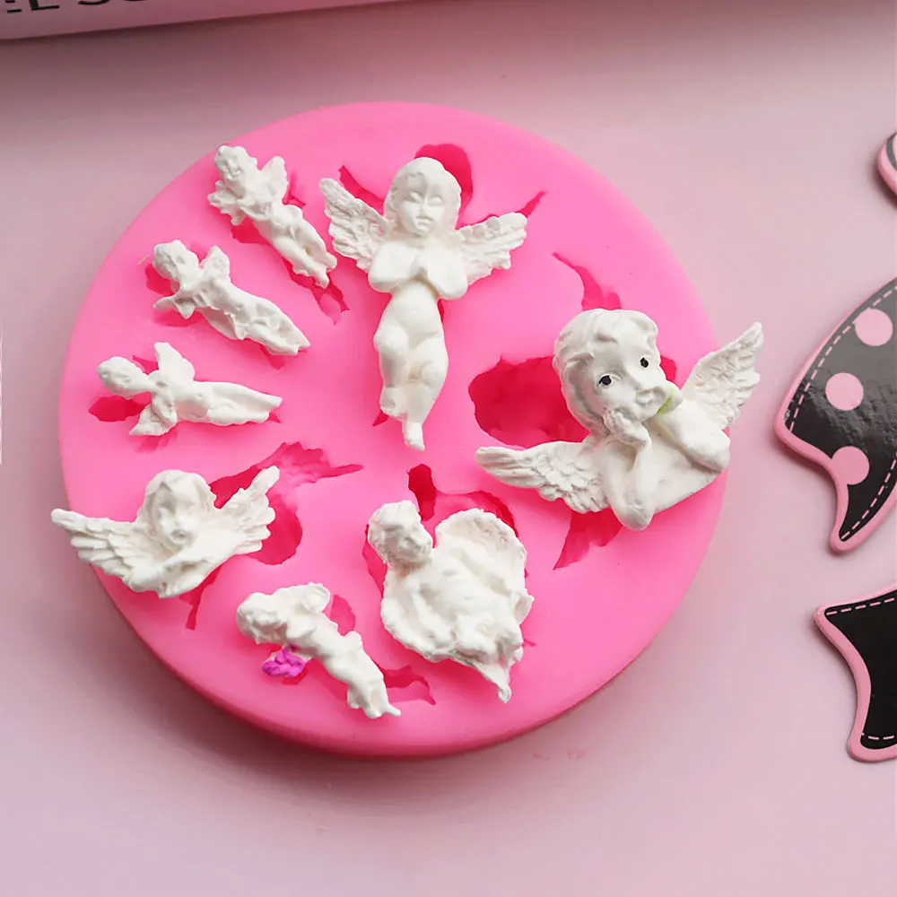 Silicone World DIY Angel Baby Wings Silicone Fondant Mold Flip Sugar Cake Molds Baking Decorating Tools Chocolate Gypsum Mold