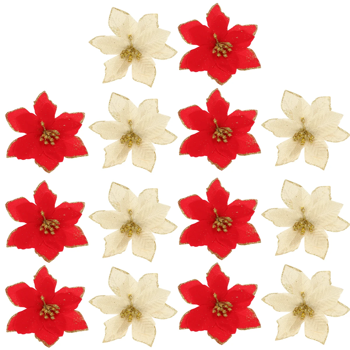 

20 PCS Garlands Christmas Wreath Accessories Simulated Flower Artificial Xmas Pendant Party Supplies Cloth