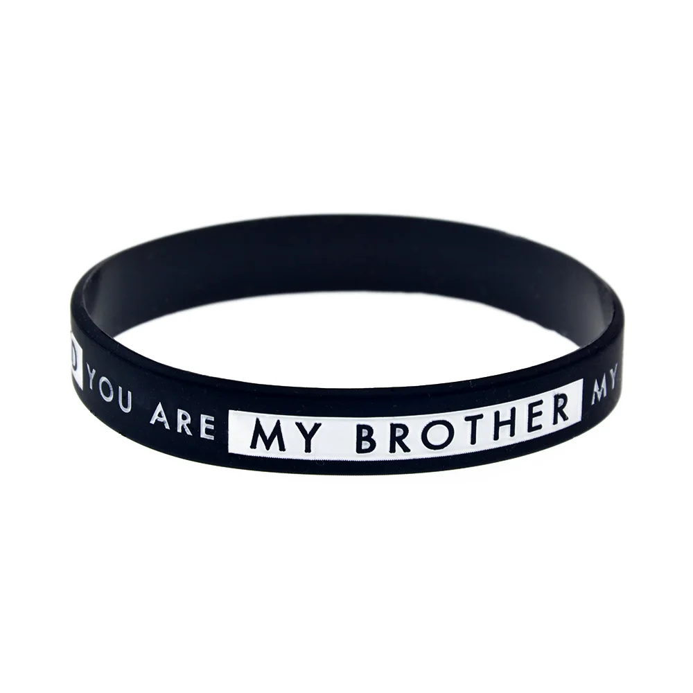 1 PC Du bist nicht mein Freund, du bist mein Bruder Silikonarmband Junggesellenabschied Sportteam Männer-Treffen Armreif – Detail 4
