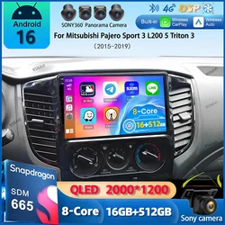 Android 16 Carplay For Mitsubishi Pajero Sport 3 L200 5 Triton 3 2015 2016 2017 2018 2019 Car Radio GPS Multimedia Video Player