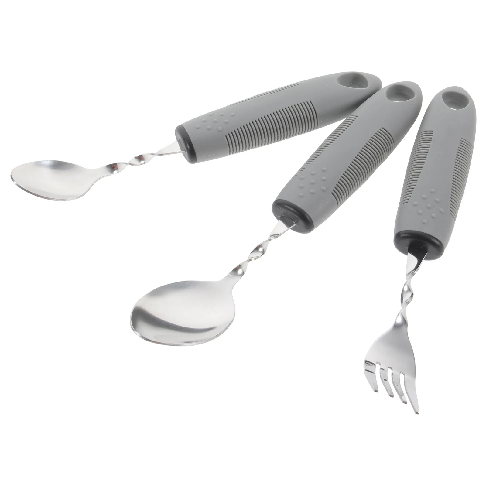 

3 Foldable Spoons Elderly Adaptive Utensils Set Non Slip Handle Portable Kitchen Tools for Parkinson Patients Health Care