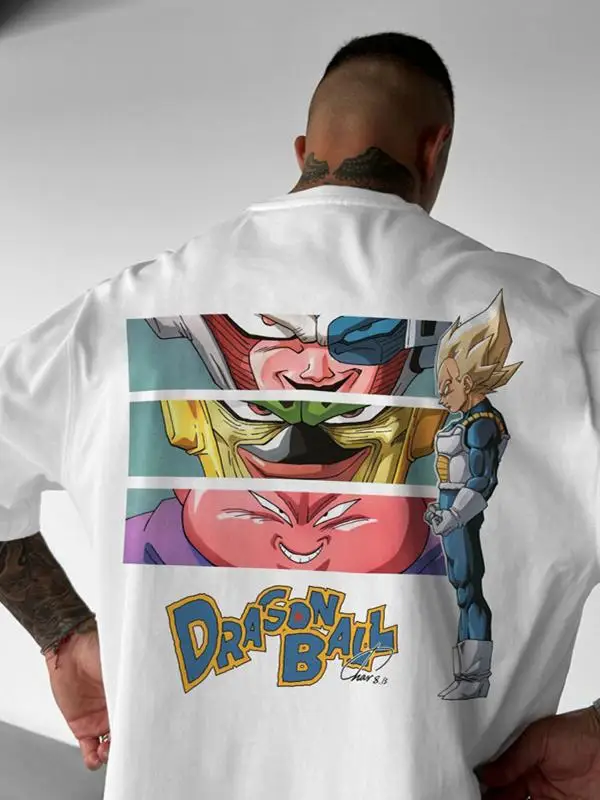 

Dragon Ball Wukong Short Sleeve T-Shirt Men's Vegeta Demon Buo Top Summer Cotton Animation Trend Brand Couple Dress