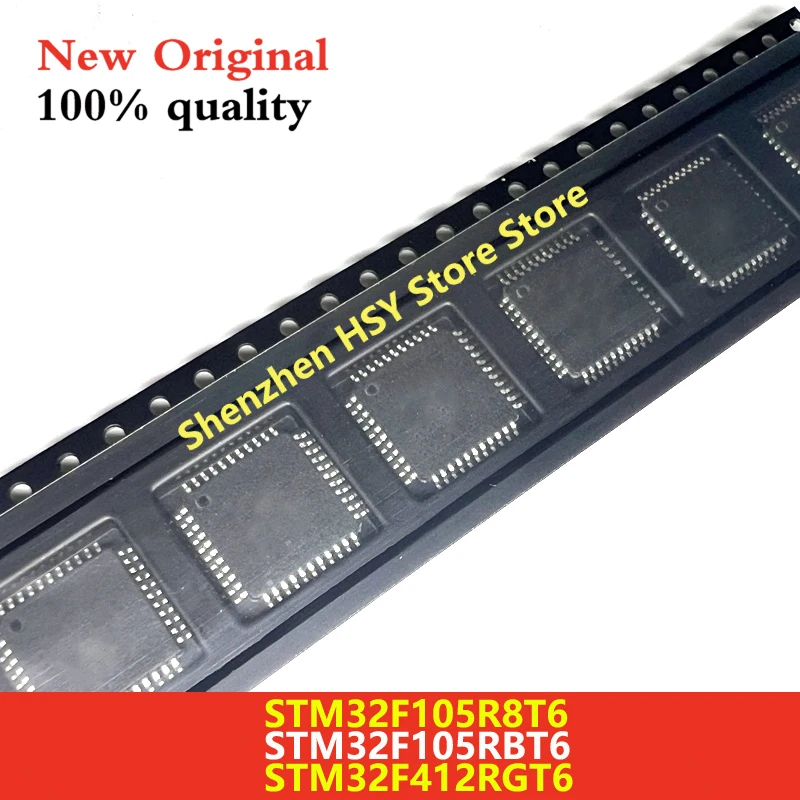 (1piece)100% New STM32F105R8T6 STM32F105RBT6 STM32F412RGT6 STM32F105 R8T6 STM32F105 RBT6 STM32F412 RGT6 QFP-64 Chipset