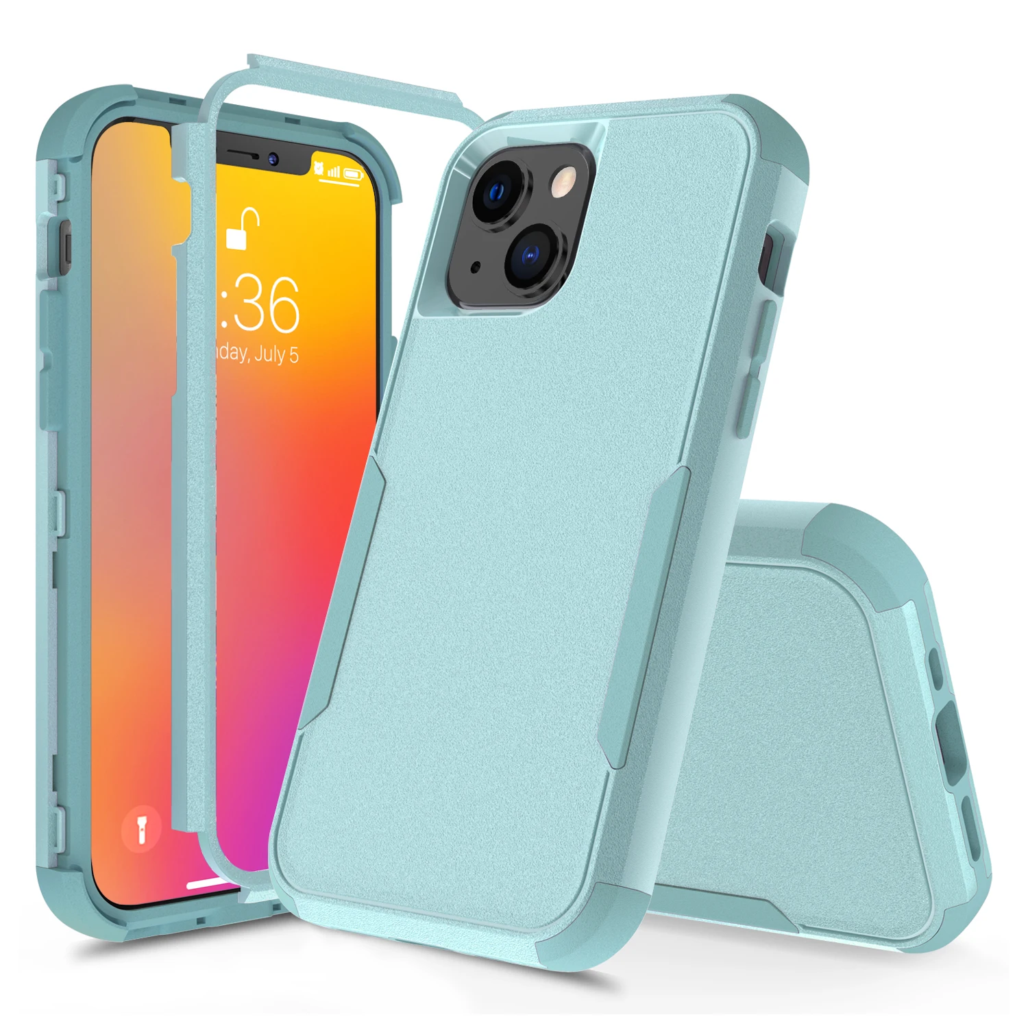 Funda de 3 capas para iPhone17 16 15 14 13 Pro Max Mini 12 11 7 8 Plus XS Max XR armadura de lujo a prueba de golpes parachoques suaves cubierta dura