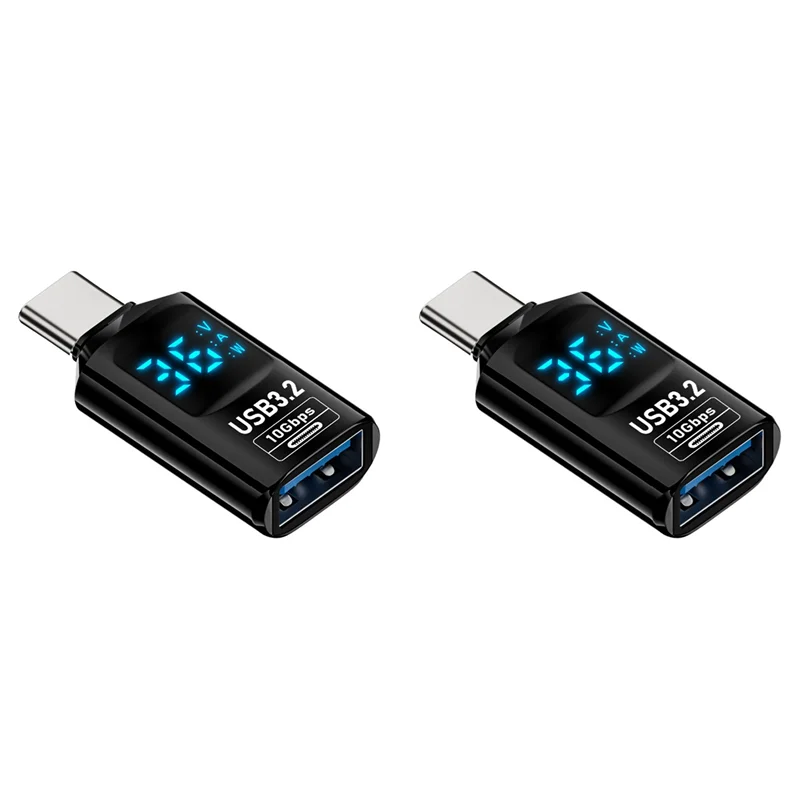 A25P 2 قطعة شاشة LED رقمية USB 3.2 محول 10Gbps 36-60 واط السلطة متر فاحص شريحة ذكية نقل البيانات USB C تمديد أ