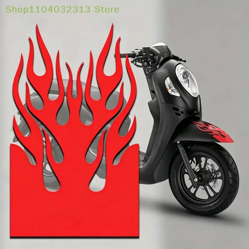petite1PC Waterproof Motorcycle Reflective Sticker Racing Stripes Decal Flame Decoration For Motorcycle Electric Scooter view 2