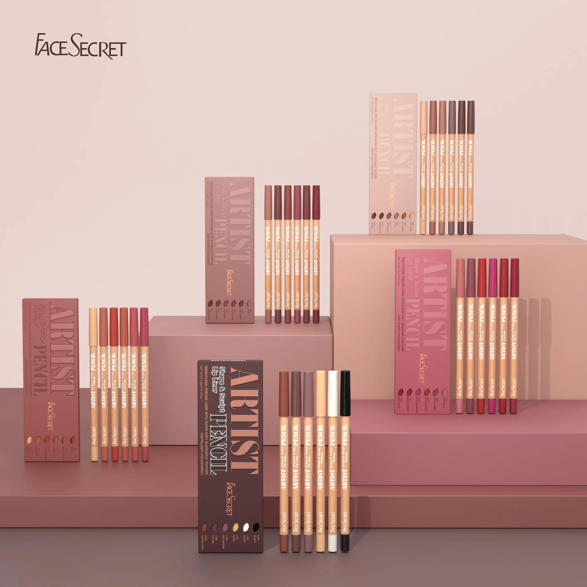 Regalo per il ringraziamento: set di matite per labbra da 6 pezzi, tonalità nude/rosa/caffè, impermeabile, di lunga durata, seta, facile da colorare, combo per il trucco delle donne,