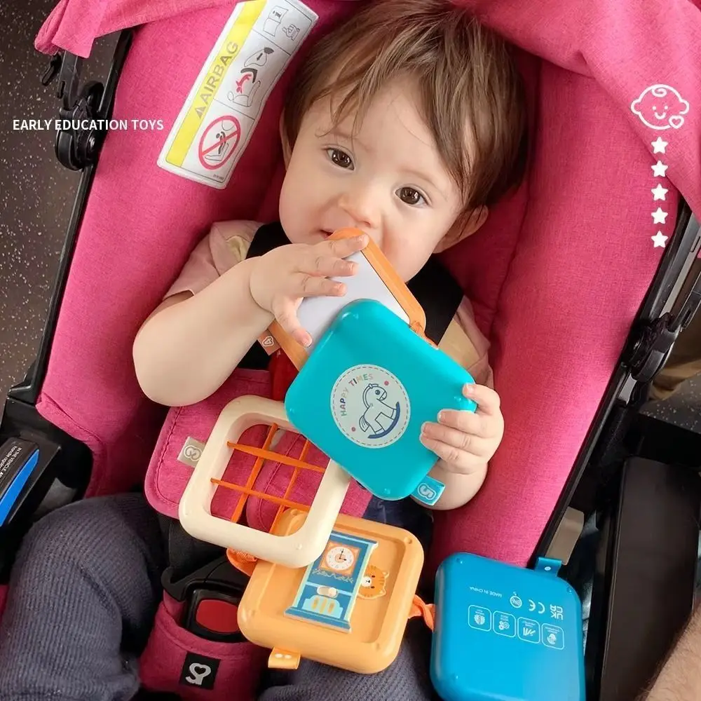 Folding Busy Cube Toy Puzzle with Mirror Multifunctional Stacking Toy Montessori Polyhedral Sensory Board Children Girls Boys