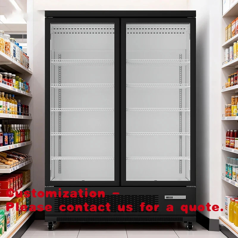 

Customize.Commercial Upright Glass Front Freezer 2-Door Merchandising Display Cabinet Products with Digital Temperatu