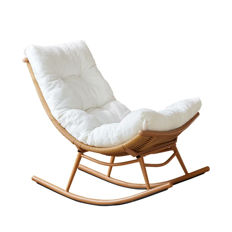 Lazy life rocking chair household hand-woven leisure chair outdoor rattan living room balcony rocking adult recliner