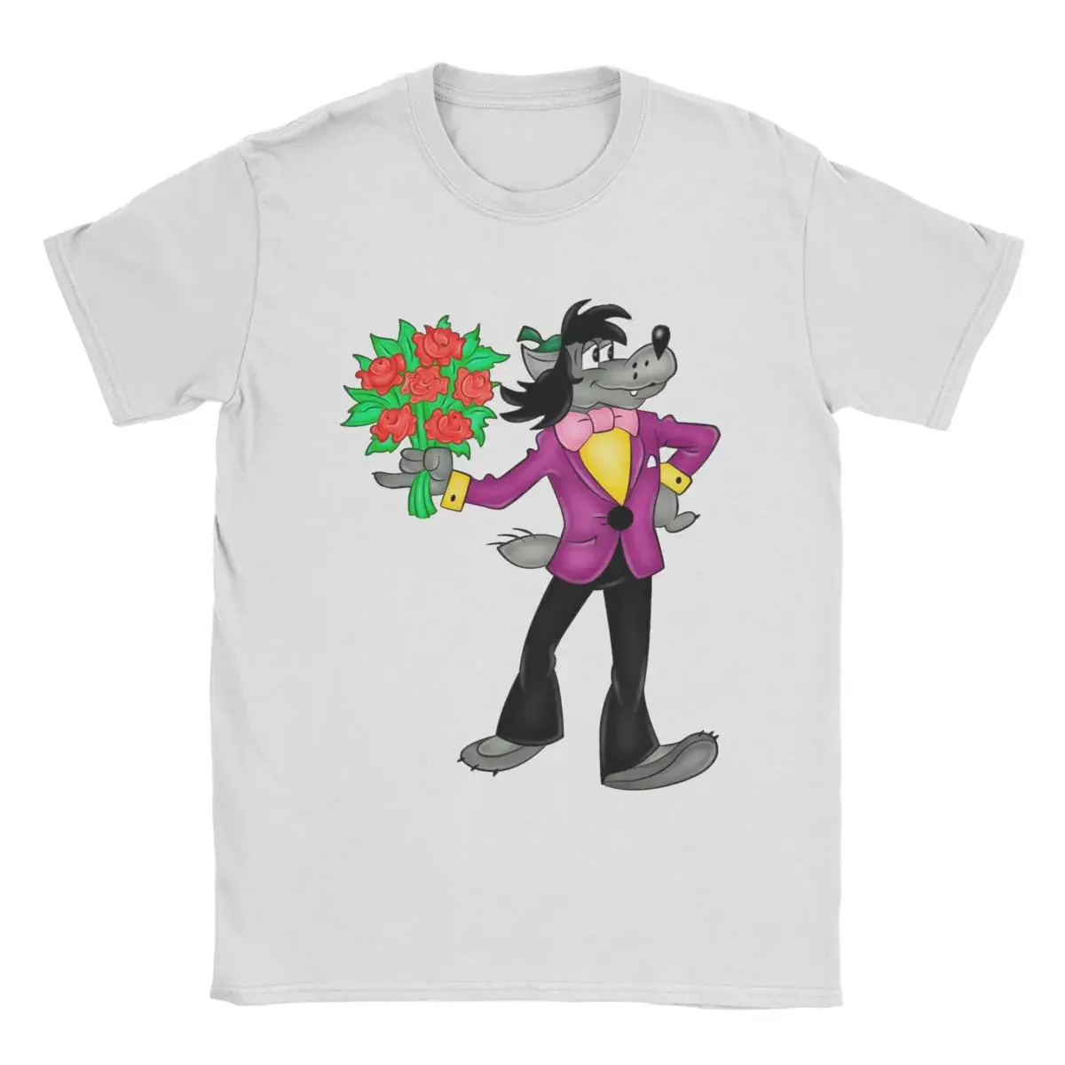 Мужские футболки Nu Pogodi с волком, Забавные футболки с коротким рукавом и круглым вырезом, футболка из чистого хлопка, одежда для подарка на день рождения