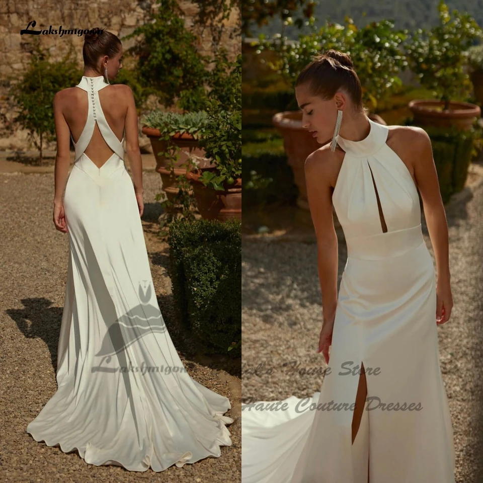 beach wedding dresses halter neck Beach Wedding Dresses – Ms. Grace