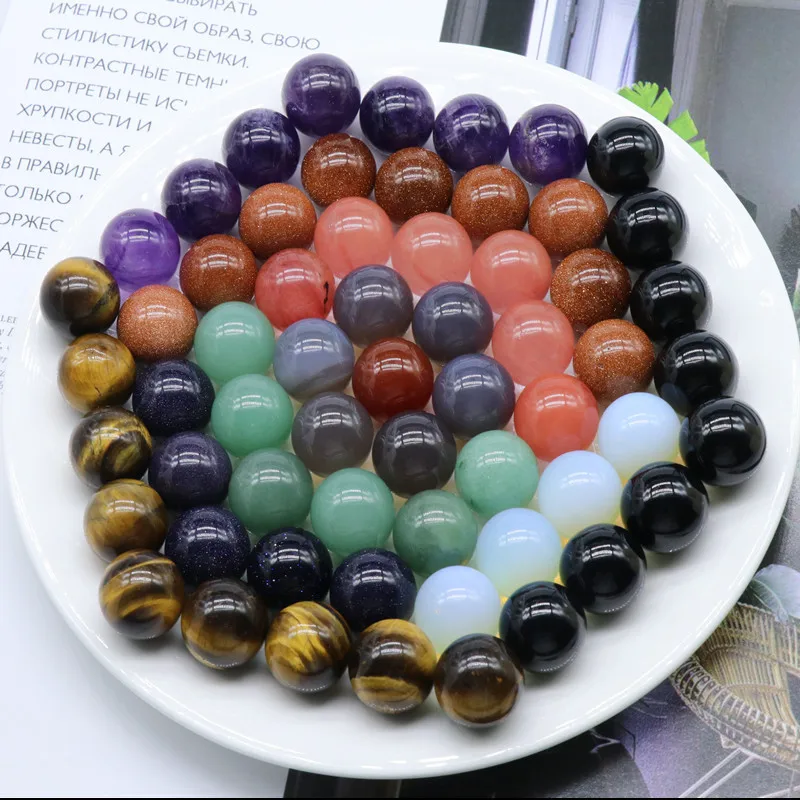 50/80pcs 16mm Natural Crystal Round Ball Stone Sphere Reiki Healing Quartz Chakra Energy Globe Specimen Home Decor Gift