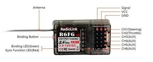 Radiolink rc4gs v3 receptor transmissor rc de 5 canais 2.4ghz controlador remoto de metal de superfície para carros e barcos giroscópio rc manufactu