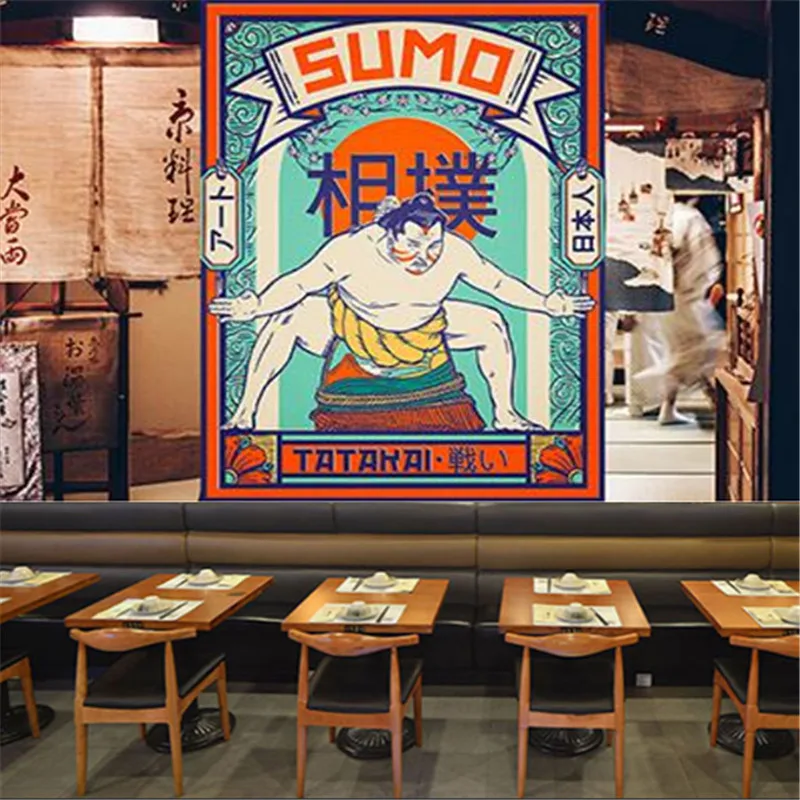 

Samurai Japanese Culture Sumo Industrial Decoration Wallpaper Japanese Sushi Restaurant Izakaya Background Wall Paper Mural