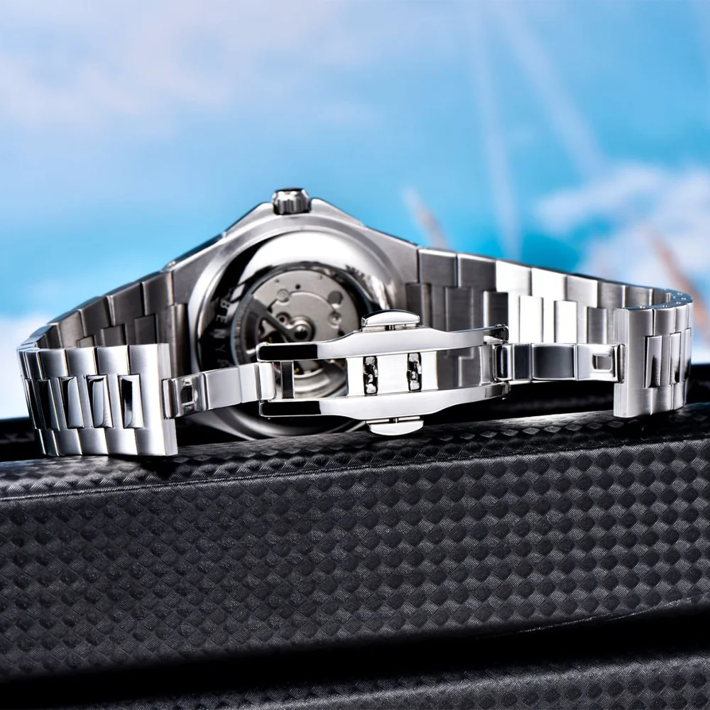 2025 Benyar جديد قرص العسل العلامة التجارية الفاخرة ساعة ميكانيكية للرجال الفولاذ المقاوم للصدأ ضوء الليل ساعة أوتوماتيكية للرجال BY-5219 #6