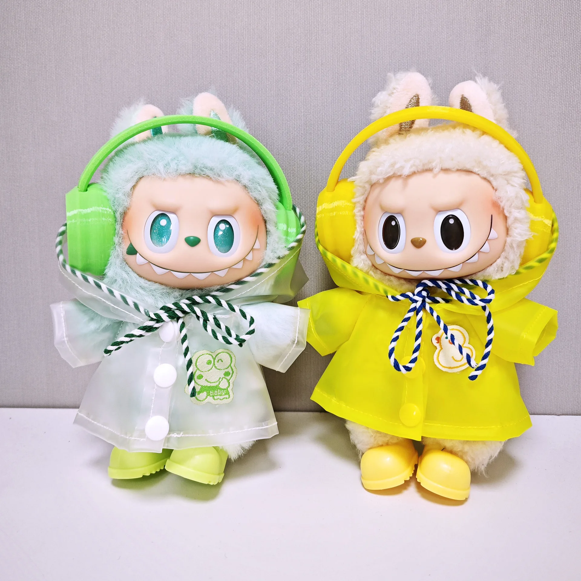 

Raincoat hooded cape for Ropa labubu Dolls Accessories For 17 cm labubu v1/v2/v3 doll clothes