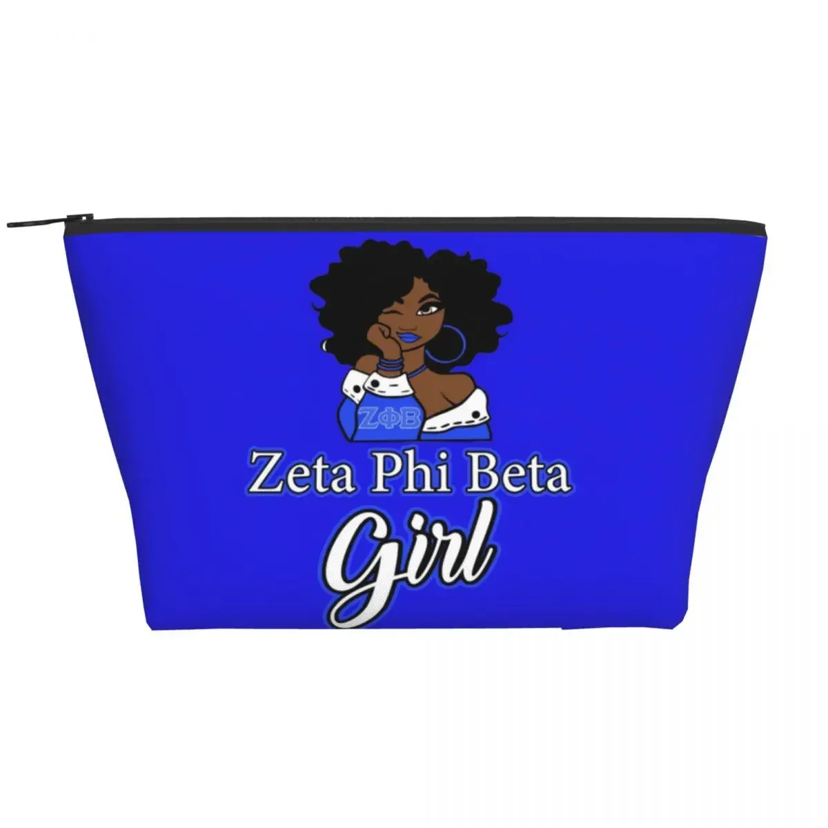 Zeta สาวกระเป๋าเครื่องสําอางผู้หญิงน่ารักความจุขนาดใหญ่ Zeta Phi Beta Sorority กรณีแต่งหน้าความงามเครื่องสําอางค์กระเป๋า