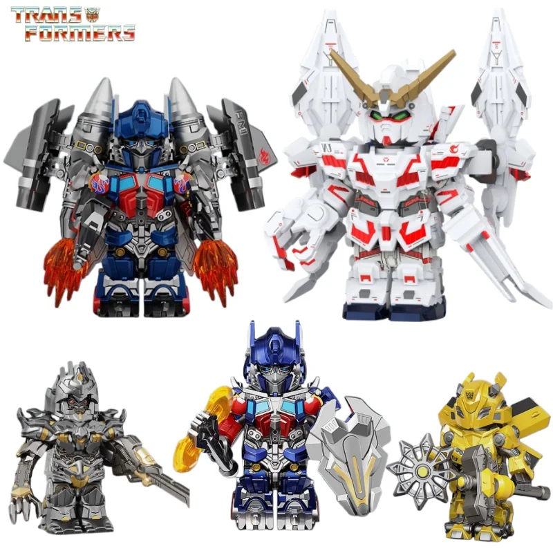 

Transformers Building Blocks Optimus Prime Bumblebee Minifigures Megatron Model Desktop Ornaments Children Toy Collectible Gift