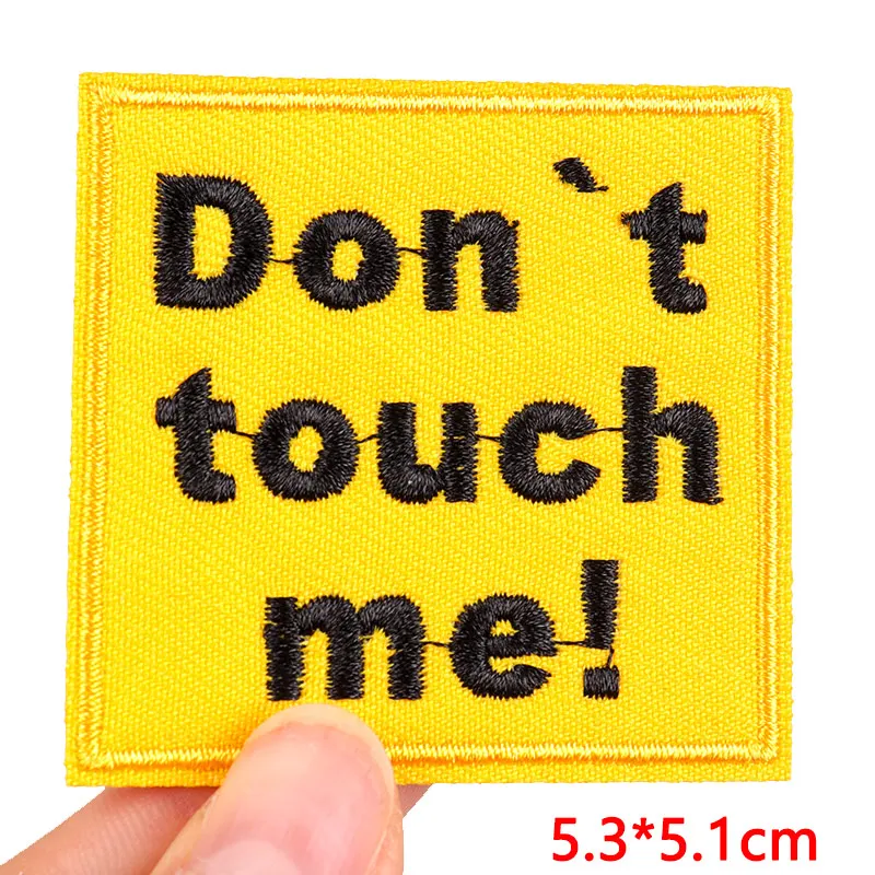 Don't Touch Me Patch Punk/Square Letters Embroidery Patch Iron On Patches For Clothing thermoadhesive Patches Slogan Sew Badges