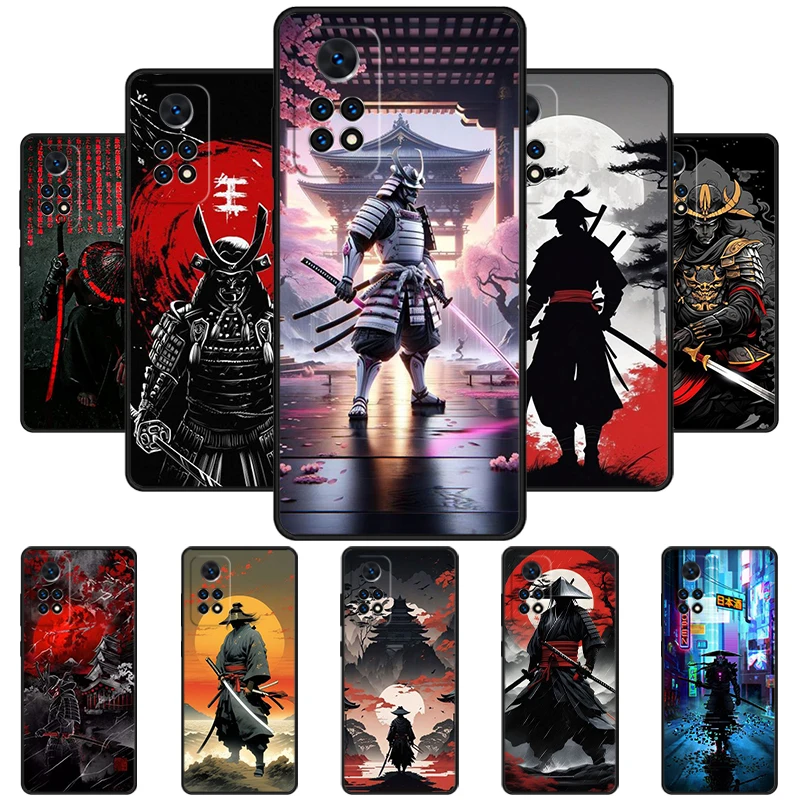 Japan Samurai Ninja Phone Case For Redmi Note 11 EPro 11S 10T 9S Promax 8 Pro Xiaomi Mi 11 12X 12S Ultra Cover