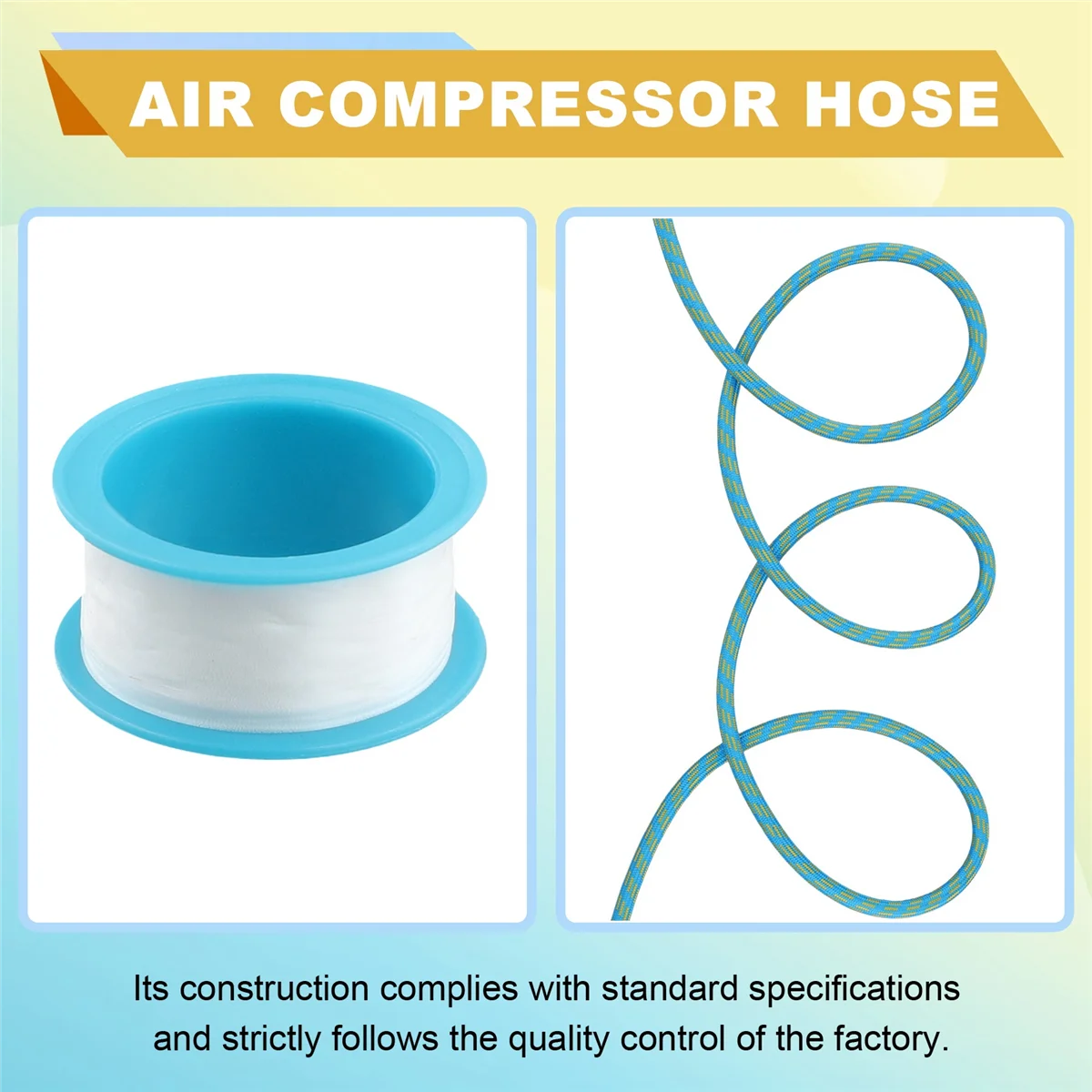 خرطوم هواء مضفر من النايلون ، بدلة محول قياسي للهواء البرش ، 3 م ، 9.84 قدم ، 1 ، 8 بوصة ، 1 بوصة ، 4 بوصة