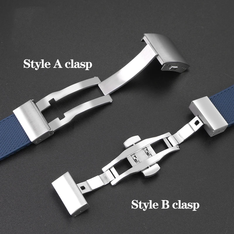 21mm Curved End Rubber Watch Strap for Longines Conquest Silicone L3.742.4 642 781 782 Style Bracelet Folding Buckle Watchband