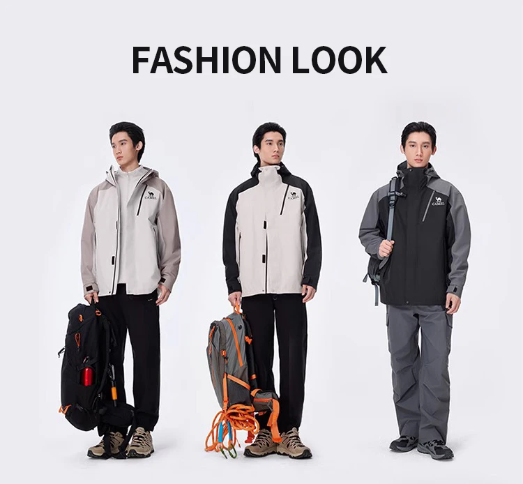 GOLDEN CAMEL Outdoor Hiking Jackets for Men Three-in-One Waterproof Fleece Jacket Women Windbreakers Warm 2024 Star Same Style