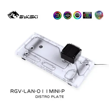 BYKSKI Acrylic  Waterway Board Channel Solution use for LIAN LI O11MINI Case for CPU and GPU Block / 3PIN RGB / Combo DDC Pump