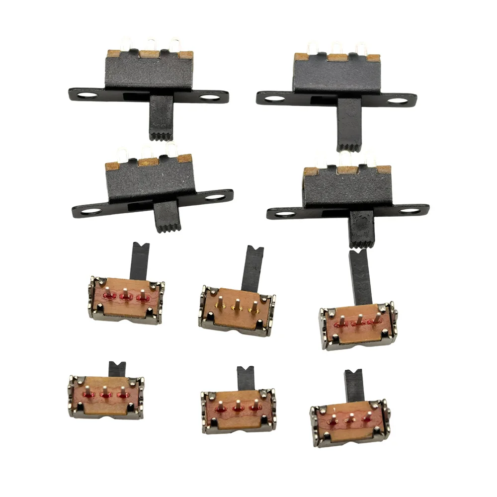 Micro Mini Slide Switch SPDT 1P2T Toggle Switch 2 Position 3 Pin On-Off DIP Panel Mount for Arduino PCB Project DIY DC 50V 0.5A
